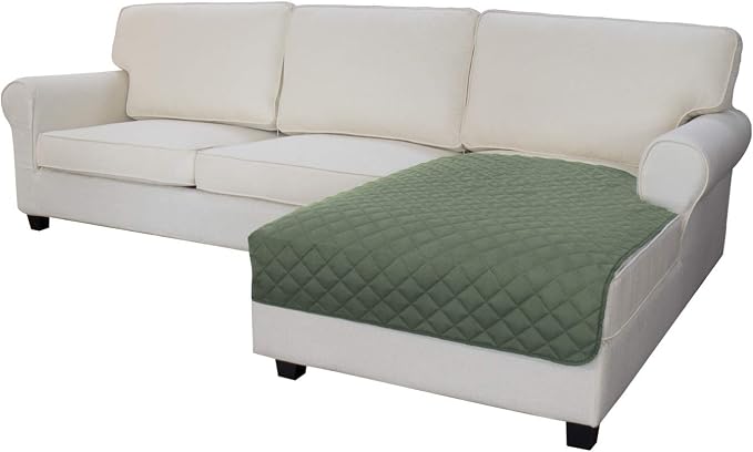 Easy-Going Sectional Couch Covers for Dogs L Shape Sofa Cover Reversible Sofa Slipcover Chaise Lounge Cover Furniture Protector Cover for Pets Dog Cat (42 x 52 inches, Greyish Green/Greyish Green) | Greyish Green, Soft Sofa Slipcover For Dogs, Fits Lef...