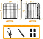 Getlay Animal Barrier Fence, 40 in(H)×27 in(L) 14 Panels Total 31 Ft(L), Garden Fence with Gate, Flower Bed Fencing, Black Metal Decorative Garden Fencing, Fence for Dogs Outside