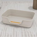 Extea Large Cat Litter Box with High Sides,Cat Boxes for Indoor Cats,Cat Litter Pan for Kitty,Litter Box with Low Entry,Easy to Clean,Anti-Splashing,23.6" x15.7" x6.2" (White)