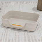 Extea Large Cat Litter Box with High Sides,Cat Boxes for Indoor Cats,Cat Litter Pan for Kitty,Litter Box with Low Entry,Easy to Clean,Anti-Splashing,23.6" x15.7" x6.2" (White)
