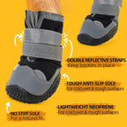 Dog Boots for Large Dogs, Medium Dog Boots & Paw Protectors for Hardwood Floors, Outdoor Dog Booties for Hot Pavement Winter Snow Hiking, Dog Shoes with Reflective Strips