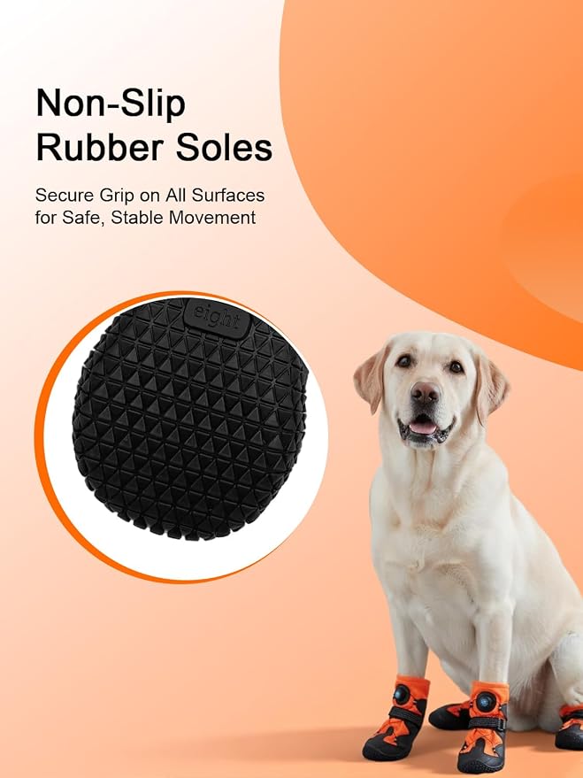 Dog Shoes for Hot Pavement, Rotary Dial Dog Boots for Small Medium Large Dogs with Breathable Mesh & Non-Slip Soles for Hiking, Camping & Summer Walks（6）