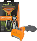 FURminator Medium Dog Undercoat deShedding Tool for Long Hair | Reduces Loose Hair From Shedding, Easy Clean-Up, For 25-50 lbs, Use Weekly, Ergonomic Handle For Comfort