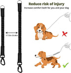 Long Dog Leash 15 FT: Heavy Duty Nylon Rope Leashes for Dogs Training with Reflective Threads Bungee and Padded Handle - Dog Lead for Large Small Medium Dogs Outside Walking Hiking