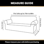 Stretch Sofa Cover Slipcover Couch Covers for 3 Cushion Couch Furniture Protector Sofa Covers with Non Slip Elastic Bottom Dogs Pet Friendly Fitted (Sofa, Ivory)