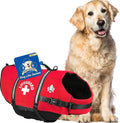 Dog Life Jacket - Swimming Vest for Dogs, Adjustable, Reflective, Comfortable, Multiple Colors, Patterns, XX-Small to Extra Large Dog Swim Vest with Handle (Red, Large)
