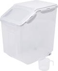 15 Liter / 30 lbs Rice Storage Container with Measuring Cup, BPA free, For Rice | Grain | Pet Food | Flour, 1 count, Clear