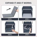 Aokeyee Waterproof Cat Litter Box Enclosure Splash Guard, 27"x22"x17" | Removable PVC Mat with 2 Hooks, Foldable Anti-Leakage Dust Control