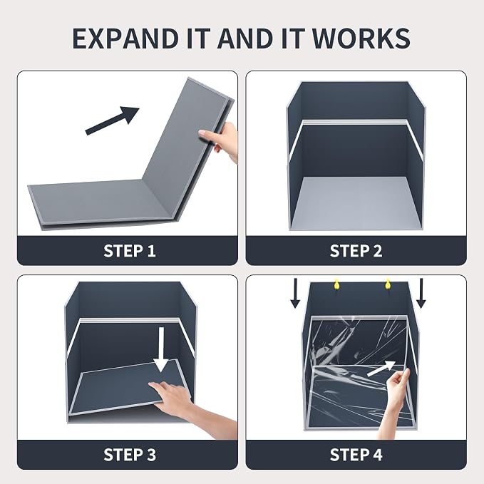 Aokeyee Waterproof Cat Litter Box Enclosure Splash Guard, 27"x22"x17" | Removable PVC Mat with 2 Hooks, Foldable Anti-Leakage Dust Control