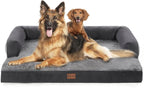 Orthopedic Dog Bed for Extra Large Dogs, Dark Grey, 53x42in | Orthopedic Foam Relieves Joint Pressure, Bolsters Supports Head And Neck, Washable Cover, Non-Slip Bottom