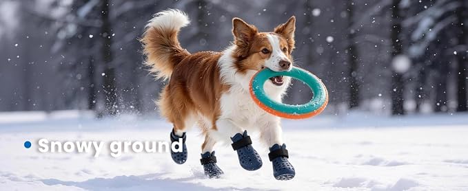 Dog Shoes for Hot Pavement - Comfortable Paw Protection for Medium & Large Dogs, Adjustable Strap & Non-Slip, Easy-Clean, Outdoor Sports Boots, Dog Booties for Summer Rain (Blue, M)
