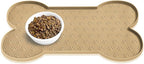 PWTAA Dog Food Mat Anti-Slip Silicone Dog Bowl Mat Thicker Pet Placemat Waterproof Cat Feeder Pad with Raised Edge Puppy Kitten Feeding Mats Suitable Small Medium-Sized Dogs Cats Eating Tray