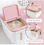 Rice Storage Container 22 lbs Storage Box with Lid Food Storage Flour Bin for Kitchen Pantry Organization, Pet Dog Cat Food Storage Container