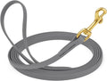 Viper Biothane K9 Working Dog Leash Waterproof Lead for Tracking Training Schutzhund Odor-Proof Long Line with Solid Brass Snap for Puppy Medium and Large Dogs, 33ft Battleship Gray