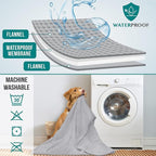 PetAmi Waterproof Dog Blanket, Leakproof Pet Blanket, Twin 60x80 Light Gray | XL for Large Dogs, Furniture Sofa Couch Cover Protector, Fleece Cat Throw Bed Crate Kennel, Reversible Washable Soft Plush