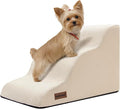 Aodisman Dog Stairs for Small Dogs,3 Step Dog Ramp for Couch,Non-Slip Steps | Pet stairs help small dogs, old cats, and puppies reach couches and chairs easily, durable indoor dog steps,15.4" H,Beige