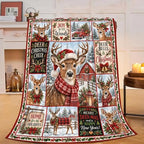 Christmas Deer Throw Blanket Reindeer Snowy Forest Holiday Gifts 60''x80'' by Fuzawet