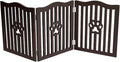 Pet Gate, Wooden Free Standing Dog Gate for Small Dogs and Cats. Great Folding Fence for Doorways, Halls, Stairs. Espresso