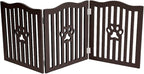 Pet Gate, Wooden Free Standing Dog Gate for Small Dogs and Cats. Great Folding Fence for Doorways, Halls, Stairs. Espresso