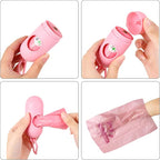 ECO-CLEAN Dog Poop Bags with Dispenser, 360 Count, Cherry Blossom scented | Leak-Proof, Extra-Thick, pink Doggie Waste Bags Rolls, Indoor/Outdoor Use