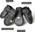 CovertSafe& Dog Boots for Dogs Non-Slip, Waterproof Dog Booties for Outdoor, Dog Shoes for Medium to Large Dogs 4Pcs with Rugged Sole Black