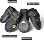 CovertSafe& Dog Boots for Dogs Non-Slip, Waterproof Dog Booties for Outdoor, Dog Shoes for Medium to Large Dogs 4Pcs with Rugged Sole Black