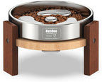 Elevated Dog Bowl Stand, 4'' Height Raised Stand for Small Dogs, Includes 1Cup Stainless Steel Slow Feeder Dog Bowl, Durable Solid Hardwood