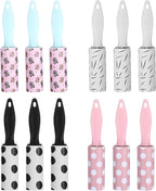 12 Pcs Mini Lint Roller Travel Size for Pet Hair Extra Sticky and Clothes | Travel Lint Rollers Disposable Sheets Remove Dog/Cat Hair for Home Car Travel Use