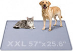 Dog Pee Pad Holder & Cat Litter Mat, XXL 51''×25.6'', Waterproof Floor Silicone Mat for Pets, Easy to Clean, Soft on Paws (Dark Grey)