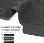 Andalus Large Cat Litter Mat, Pack of 2 - Waterproof, Non-Slip & Easy to Clean Cat Litter Box Mat for Extra Efficient Pet Litter-Trapping, Grey (30” X 18”)