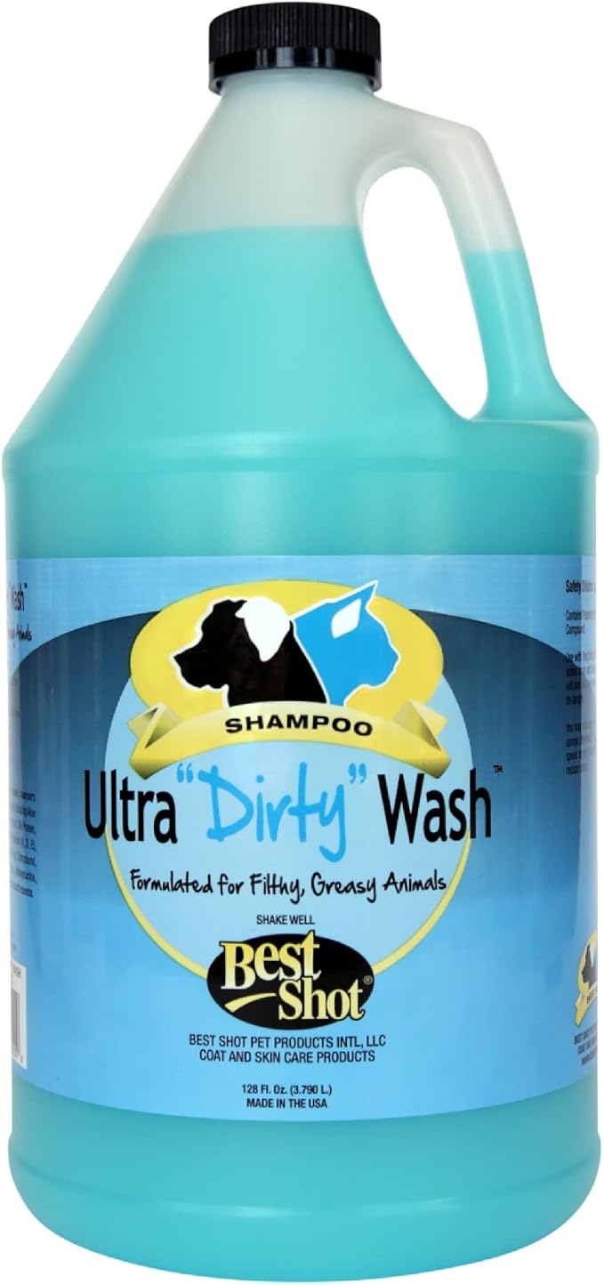 Best Shot Ultra Dirty Wash Shampoo, Coat and Skincare Product for Dogs and Cats, Soap-Free, Quick-Rinsing, Refreshing Agree Musk Fragrance, 1 Gallon