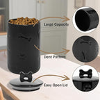 Dog Treat Container Airtight - 9"x5" Ceramic Big Treats Jar with Lid(Black) | Large Capacity Doggie Cookie Jar for Countertop, Airtight Lid Keep Food Fresh, Sturdy Durable, Cute Prints and Bone Handle