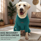 Dog Pyjamas PJS Sweater Clothes and Home Clothing Suitable for Medium to Large Breeds of Dogs, Dog Neutering Suits, Extra-Large Stretch Fabric, Four-Legged Clothes (Thin Dark Green, 5XL)