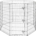 Amazon Basics Foldable Metal Indoor/Outdoor Dog Playpen, Octagonal Exercise Pen, Single Door, 8 Panels, 48 Inch Tall, X-Large, 60 x 60 x 48 Inches, Easy to Assemble, Black