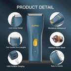 Dog Grooming Kit Clipper for Thick Coat | Low Noise, Cordless Cat Hair Trimmer, Rechargeable Shaver Pet Grooming Tools