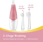 Papablic BabyHandy 2-Stage Sonic Electric Toothbrush for Babies and Toddlers Ages 0-3 Years, Pink | BabyHandy 2-Stage Toddler Electric Toothbrush for Babies and Toddlers Ages 0-3 Years