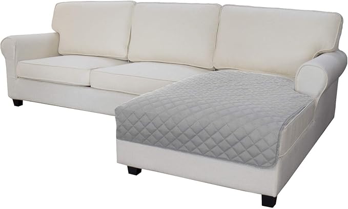 Easy-Going Sectional Couch Covers for Dogs L Shape Sofa Cover Reversible Sofa Slipcover Chaise Lounge Cover Furniture Protector Cover for Pets Dog Cat (42 x 52 inches, Light Gray/Light Gray) | Soft Sofa Slipcover For Dogs, Fits Left/Right Chaise Lounge...