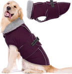 Lelepet Dog Jackets for Large Dogs Waterproof Dog Coat with Adjustable Fit | Reflective Fleece Vest with Adjustable Buckle Hook & Loop Windproof Cold Weather Coats for Small Medium Large Dogs, Labrador
