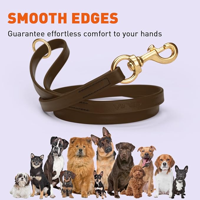 Viper Biothane K9 Working Dog Leash Waterproof Lead for Tracking Training Schutzhund Odor-Proof Long Line with Solid Brass Snap for Puppy Medium and Large Dogs 6ft, Dark Chocolate Brown