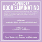 Lavender Odor Eliminating Highly Fragranced Candle - Eliminates 95% of Pet, Smoke, Food, and Other Smells Quickly - Up to 80 Hour Burn time - 12 Ounce Premium Soy Blend