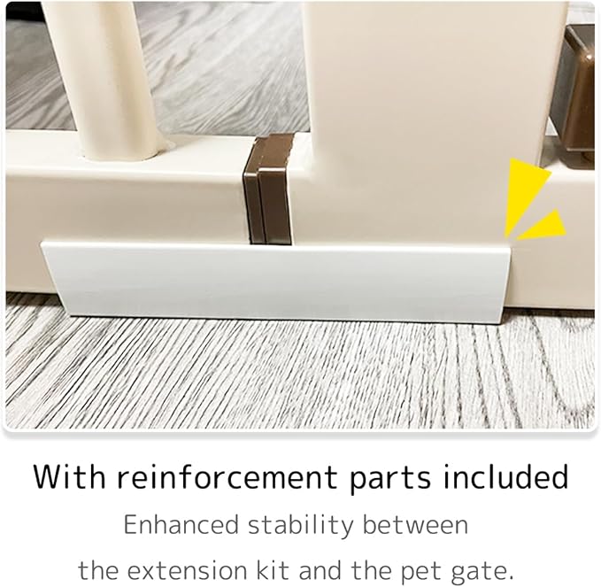 Lumizone 55.12" Extra Tall Pet Gate Extension Kit 4.13" Wide Cream | Extra Tall Cat Gate for Dog Doorway Hallway Stairs Pressure Mounted 1.37" Gap No Drilling