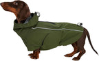 Waterproof Dog Raincoat, Hooded Raincoat for Dachshund Whippet Small Medium Large Dogs, Adjustable Dog Rain Coat Jacket (02 (Dachshund 10-16lbs))