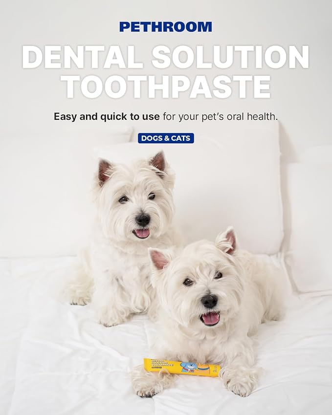 PETHROOM Pet Dental Solution Toothpaste for Dog & Cat, Sweet Potato Flavor | Enzymatic Toothpaste for Fresh Breath & Plaque Control, Gentle Daily Dental Care, Net Wt 2.1 oz
