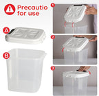 6 lb Airtight Dog Food Storage Container with Scoop, White | Airtight snap-lock lid, clear BPA-free body, and measuring cup keep dry dog or cat food, treats, cereal, and grain organized.