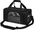 Wakytu TSA Approved Pet Carrier for Small Cats and Dogs,17.7x11x8.3, Black | 3 entrances & 5 vents, waterproof rip-stop, anti-escape locks, padded strap,plane underseat,cat dog carrier