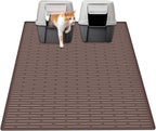 40"x30"(100cmx75cm) Extra Large Silicone Cat Litter Mat, XXL Litter Trapping Mat for Under Litter Box, Non-Slip Waterproof Kitty Litter Catcher, Easy to Clean Mat for Cats, Dark Brown