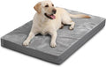 Waterproof Dog Beds Large Sized Dogs, Washable Orthopedic Pet Bed 36"x27" | Reversible Faux Leather & Flannel, Outdoor Dog Bed Foam, Durable Removable Cover, ,Anti-Slip Bottom,Gray