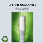Plus Retractable Lint Remover & Pet Hair Roller for Clothes – Refillable & Reusable Lint Roller with 70 Extra Sticky Tear-Off Sheets – Value Pack, Light Grey