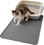 Large Silicone Cat Litter Box Mat 34" x 22", Waterproof & Urineproof | Litter Trapping Mat, Soft on Kitty Paws & Easy to Clean for Floor, Non-Slip Litter Pad for Indoor Cats