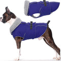 Lelepet Dog Coat Waterproof Dog Jacket Fleece Vest with Adjustable Buckle | Reflective Pet Winter Coat Turtleneck Snowsuit Windproof Cold Weather Coats for Small Medium Large Dogs,Leash Hole,Blue, S